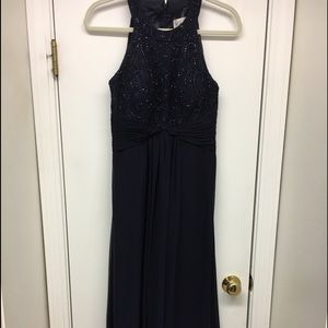 Long navy blue dress